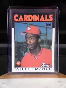 1986 TOPPS WILLIE McGEE #580 MLB BASEBALL CARD STL CARDINALS SLEEVED NM-MT - Picture 1 of 2