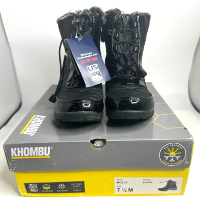Khombu Impermeable Invierno Tobillo Nieve Botas Molly Negro Talla - 7.5 M EE. UU. Foto 1 de 4
