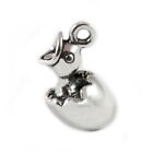 Baby Chick Bird in Egg Shell 3D 925 Solid Sterling Silver Charm MADE IN USA