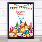 Yellow Smiley Faces Birthday Enjoy Some Food Personalised Event Party Sign