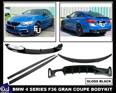 EU AUTO PARTS FOR BMW 4 SERIES F36 GRAN COUPE BODYKIT BODY KIT FRONT SPLITTER & REAR DIFFUSER