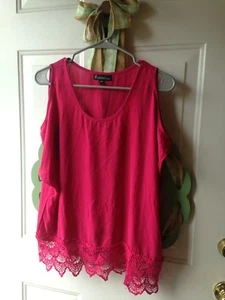 Pink Cold Shoulder Small Blouse Contemporary Style Signature Studio - Picture 1 of 4
