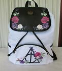 Harry Potter Loungefly Deathly Hallows Backpack Slouch Floral NWT