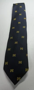 University of Michigan Logo Necktie Sold by Van Boven/Ann Arbor Michigan Vintage - Picture 1 of 4