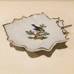 New Hochst Hand Painted Porcelain Leaf Dish #11 - Picture 1 of 4