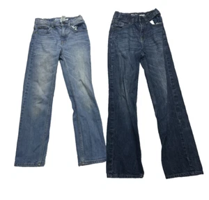 Lot (2) OshKosh Boys Jeans Size 10R Straight/12R Skinny 100% Cotton Elastic - Picture 1 of 9