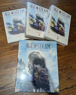 SEALED, BRAND NEW - Age of Steam Deluxe Edition w/ Expansion Volumes 1 thru 3 - Image 1 of 2