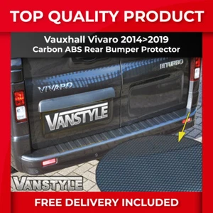 FITS VAUXHALL OPEL VIVARO 14>19 CARBON REAR BUMPER PROTECTOR TOUGH ABS COVER - Picture 1 of 8