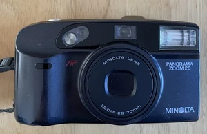 Minolta Panorama Zoom 28 Wide-Angle Film Camera Lightweight 35mm Used - Picture 1 of 4