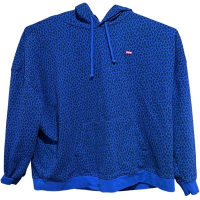 LEVIS Mujer Sudadera con Capucha Plus 3X Azul Gris Estampado Animal Algodón Poli Hecho en Turquía Foto 1 de 4