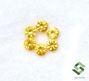 3 mm Natural Yellow Sapphire Round Diamond Cut Lot 06 Pcs 0.82CTS Loose Gemstone - Picture 1 of 7