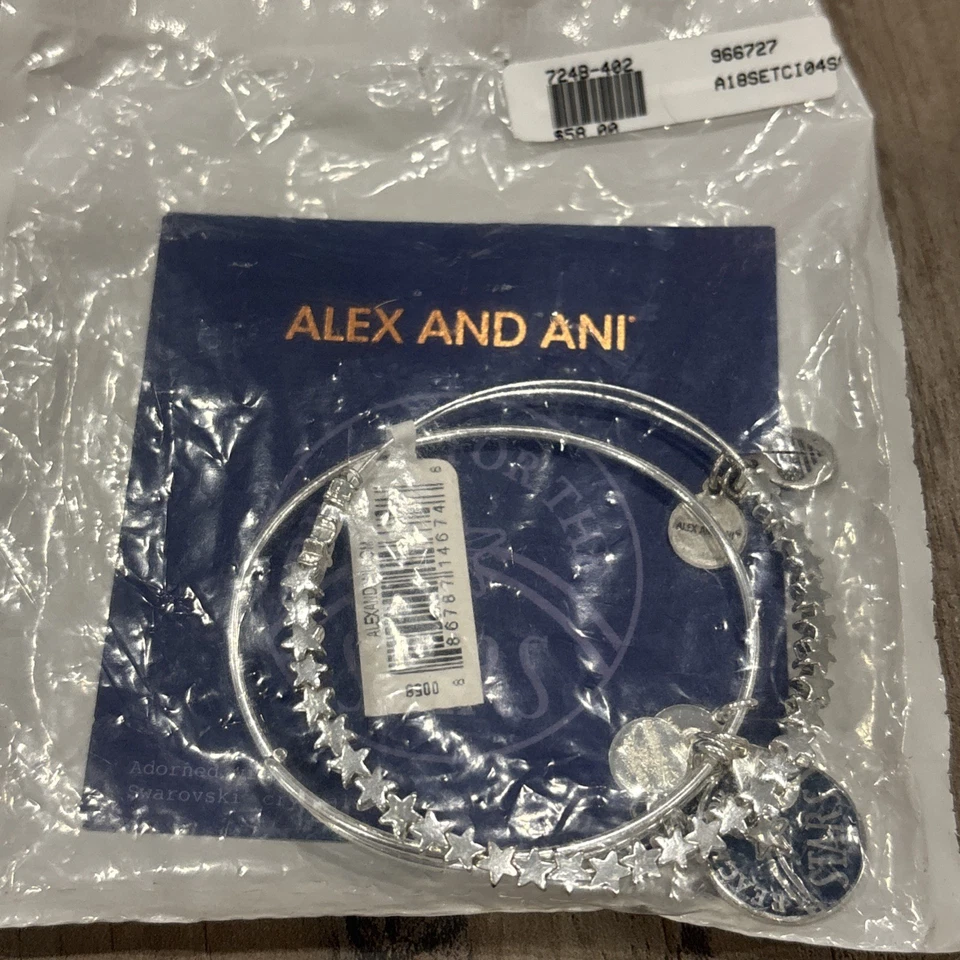 Alex and Ani Reach for The Stars Set of 2 Bangles - A18SETCI04SS