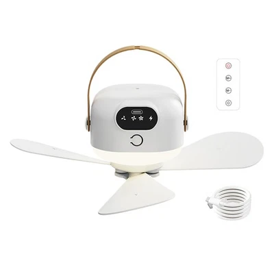 Rechargeable Remote-controlled Ceiling Fan 3 Gears Adjustable For Outdoor RV - Image 1 of 4
