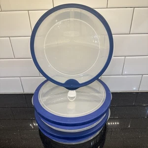 Menge 3 Rubbermaid Servierbehälter 556 Rund Geteilt Lebensmittel Aufbewahrung Behälter Blau LESEN - Bild 1 von 16