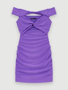 Vestido corto ceñido al cuerpo púrpura Maje FR42 NUEVO NUEVO CON ETIQUETAS - Imagen 1 de 11
