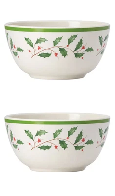 Nuevo Lenox Holiday Melamine 2 cuencos multiusos rojo y verde Foto 1 de 3