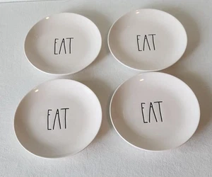 Rae Dunn Artisan Collection By Magent Appetizer Dessert EAT 6" Plate Set 4 - Picture 1 of 4
