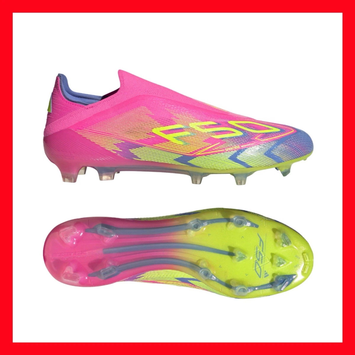 Adidas F50 ELITE LL FG Laceless Pink Soccer Cleats IE1212 Men's