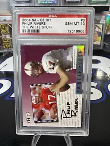 2004 Sage Hit Philip Rivers The Write Stuff #3 PSA 10 - Picture 1 of 2