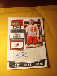 Autograph Keondre Coburn RC Auto Rookie Ticket Chiefs  - Picture 1 of 6