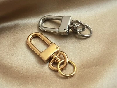 Polished U Shape Swivel Clasp with Jump Ring, Lobster Clasp Keychain Hardware - Image 1 of 4