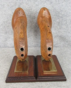 Vintage Handmade 20 RITZ St Louis Wooden Shoe Boot Cobbler Mold Form Bookends - Picture 1 of 15