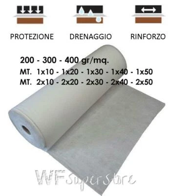 Geotessuto drenante tessuto non tessuto telo antiradice tnt pacciamatura - Immagine 1 di 2