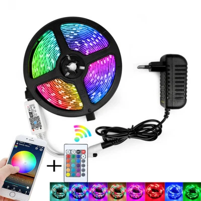 DC12V SMD 2835 5M RGB led Strips Light Flexible Stripe Lamp IR WIFI Controller - Image 1 of 4
