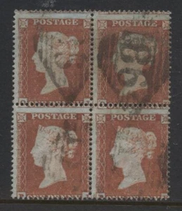 1854 1d AMARILLO MARRÓN SC PERF 16 SIN CHAPAR FINO USADO BLOQUE DE CUATRO (OJ-PK) SG 18 - Imagen 1 de 1