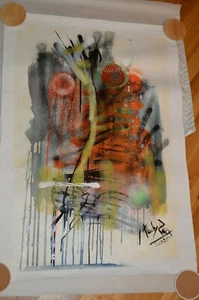 Tadas Zaicikas "Poesia dell'alba #6" 23x35 dipinto acrilico su tela street art - Foto 1 di 12