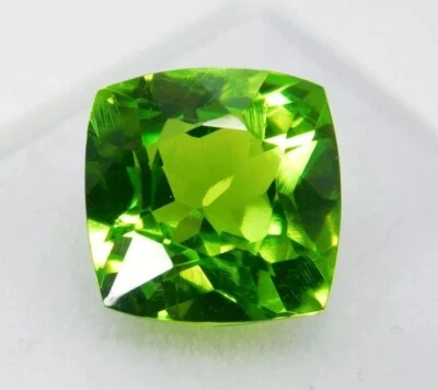 Maravilloso cojín de peridoto verde natural raro corte 10 quilates piedras preciosas sueltas certificadas Foto 1 de 4