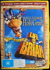 Monty Python and the Holy Grail / Life of Brian (DVD, 3 Discs) VGC FREE POST - Picture 1 of 5