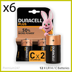 12 x DURACELL C Plus Power Alkaline Batteries Long Lasting LR14 MN1400 Long Exp
