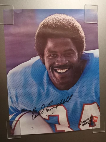 HOUSTON OILERS VINTAGE MINT EARL CAMPBELL 7-UP POSTER TEXANS ASTROS TITANS Cover