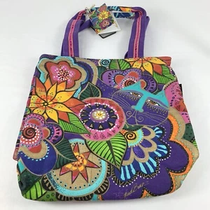 NWT Laurel Burch Garden Cat Shoulder Tote Purse - Picture 1 of 7