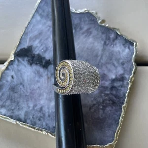 .925 Sterling silver Cocktail Bling ring Fine Jewelry Gifts Cocktail Ring Deals - Picture 1 of 7