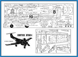 Model Airplane Plans (UC): Curtiss XF15C-1 18" Scale for .099 Engine (Musciano) - Picture 1 of 3