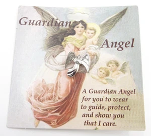 New Metal Silver Tone Guardian Angel Tac Pin Brooch Made in USA #P4 - Picture 1 of 2