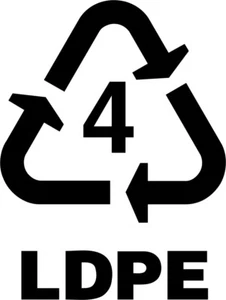Calcomanía de vinilo para reciclaje 4 LDPE ambiental 1 color ventana pared - Imagen 1 de 5