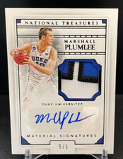 2016 National Treasures Collegiate Marshall Plumlee Black Patch Auto 5/5 Duke