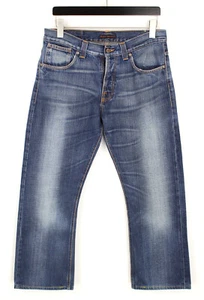Nudie Regular Ralf Vaqueros Hombre W33 L26 Schnurrhaare Verblichen Botón Fly - Imagen 1 de 6