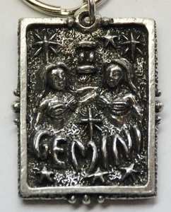 Gemini Pewter keychain  - Picture 1 of 3