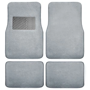 FH Group Universal Fit 4pcs Carpet Car Floor Mats For Auto SUV Truck - Gray - Picture 1 of 5