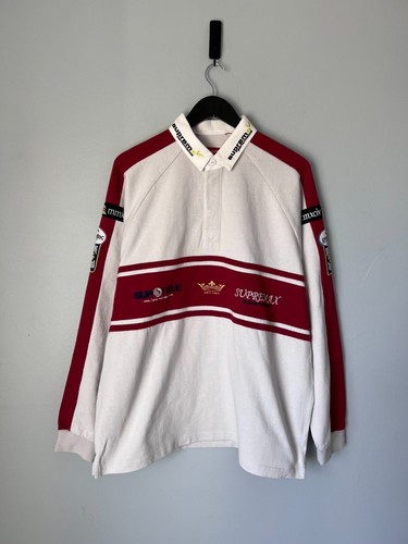 Supreme Chest Stripe Rugby Stone Shirt - Large | eBay