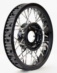 Evolution custom spoke wire pulley Harley 1.125" belt 65 tooth Black - Picture 1 of 3