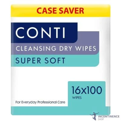 16x Conti SuperSoft Patient Cleansing Dry Wipes - 30cm x 28cm - Bathing Aid - Image 1 of 4