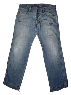 Pantalones de mezclilla vintage de pierna ancha rectos relajados diésel Y2K RARO 34 X 31 Italia para hombre Foto 1 de 4