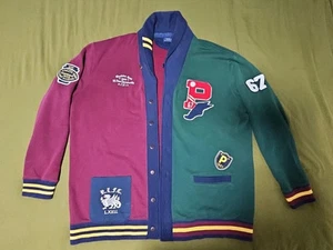 RALPH LAUREN Mens Varsity College Cardigan 67 Jacket 2XLT Patchwork - Picture 1 of 9