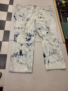 Baby Phat Jeans Womens Size 24 Plus Denim Bleach Wash Distressed Straight Pants - Picture 1 of 9