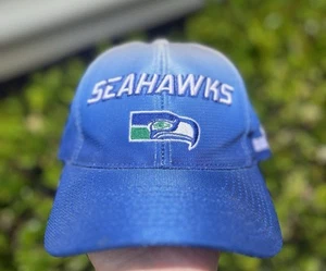 Vtg Seattle Seahawks Hat Strapback Blue Silver Gradient NFL Football Cap Puma - Picture 1 of 11